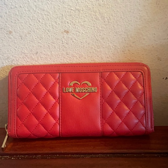 Love Moschino Handbags - Love Moschino Red Leather Long Wallet